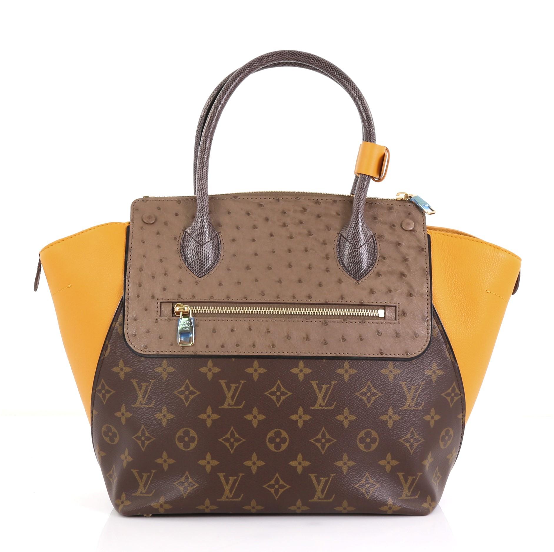 Louis Vuitton Majestueux Tote Monogram Canvas and Exotics MM In Good Condition In NY, NY