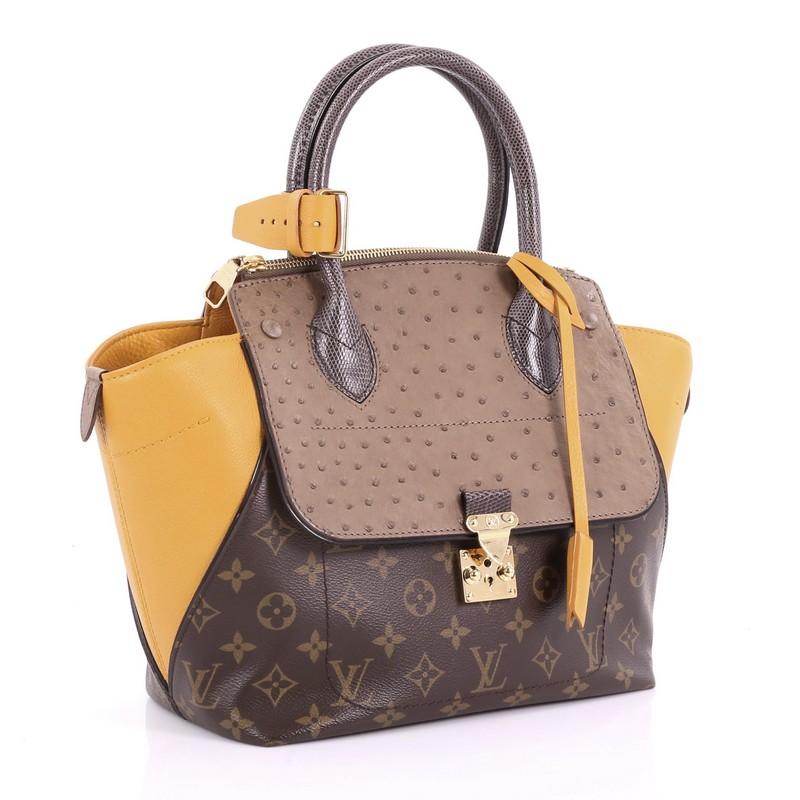 Brown Louis Vuitton Majestueux Tote Monogram Canvas and Exotics PM