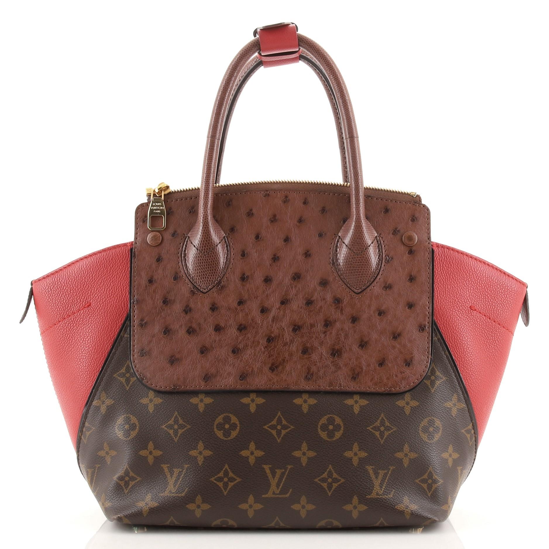 Brown Louis Vuitton Majestueux Tote Monogram Canvas and Exotics PM