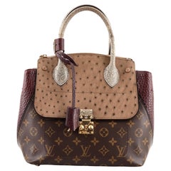 Authentic Louis Vuitton Gaia Monogram Python Handle Ostrich Detail Shoulder  Bag