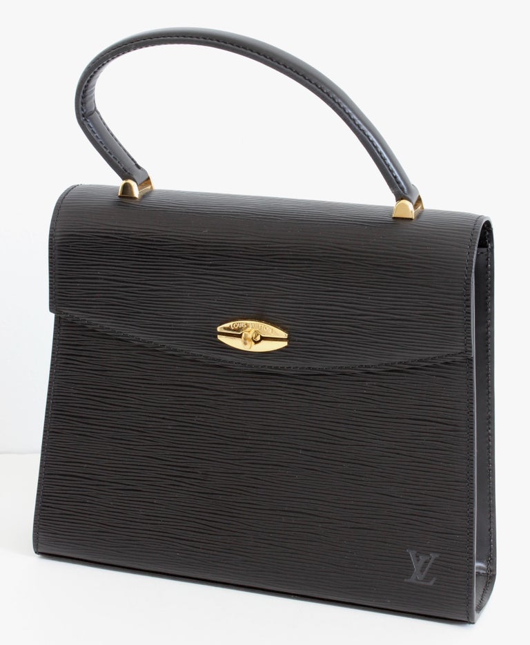 Authentic Louis Vuitton Epi Malesherbes Black Leather Handbag 