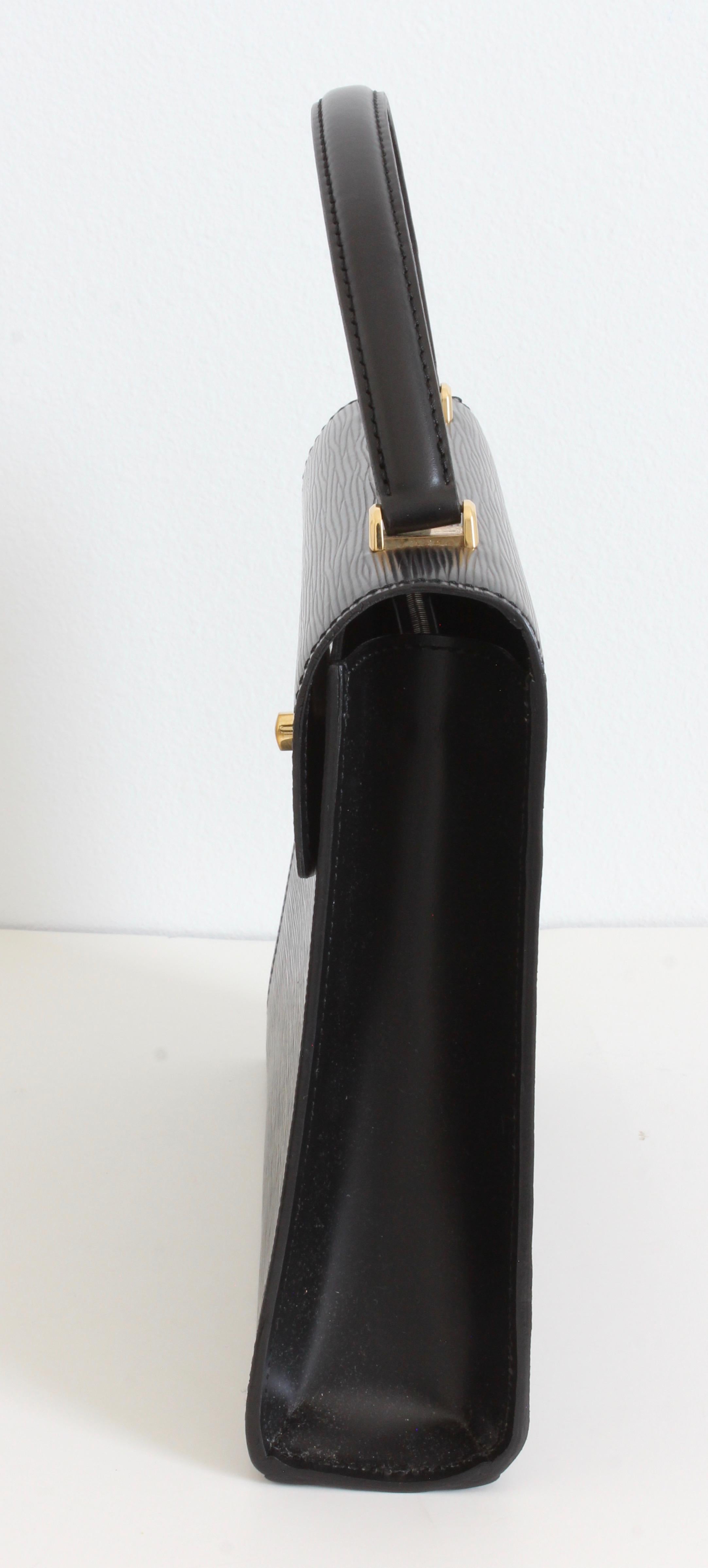 Louis Vuitton Malesherbes Bag Black Epi Leather Top Handle Handbag + Dust Bag In Good Condition In Port Saint Lucie, FL