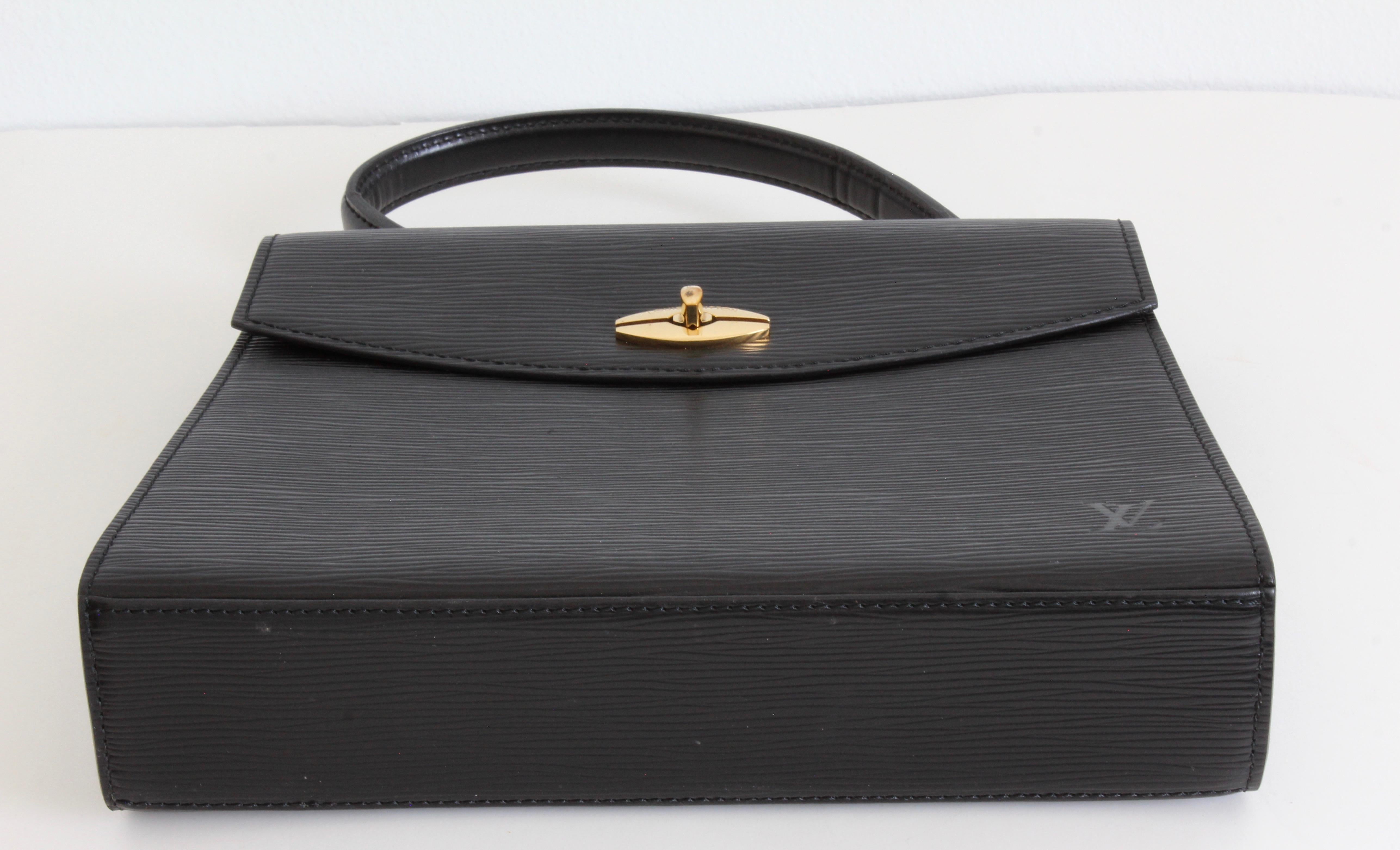 Louis Vuitton Malesherbes Bag Black Epi Leather Top Handle Handbag + Dust Bag 1
