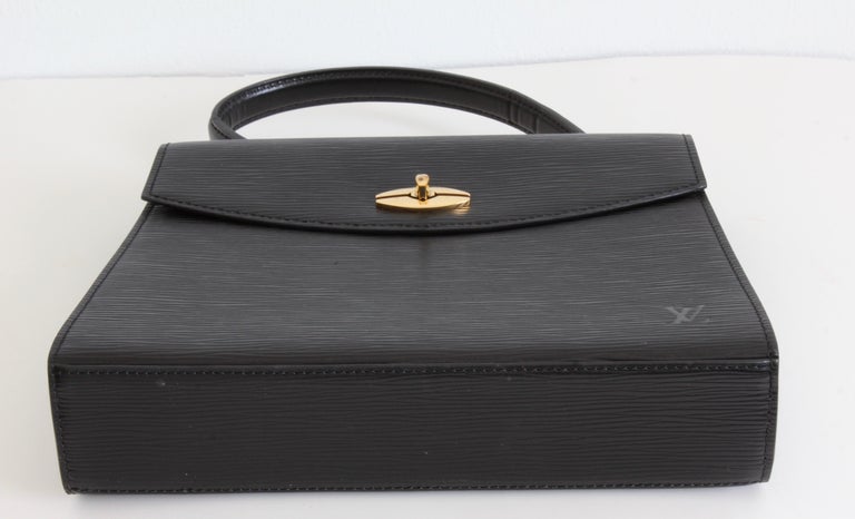 Louis Vuitton Malesherbes Top Handle Bag One Size Black Leather