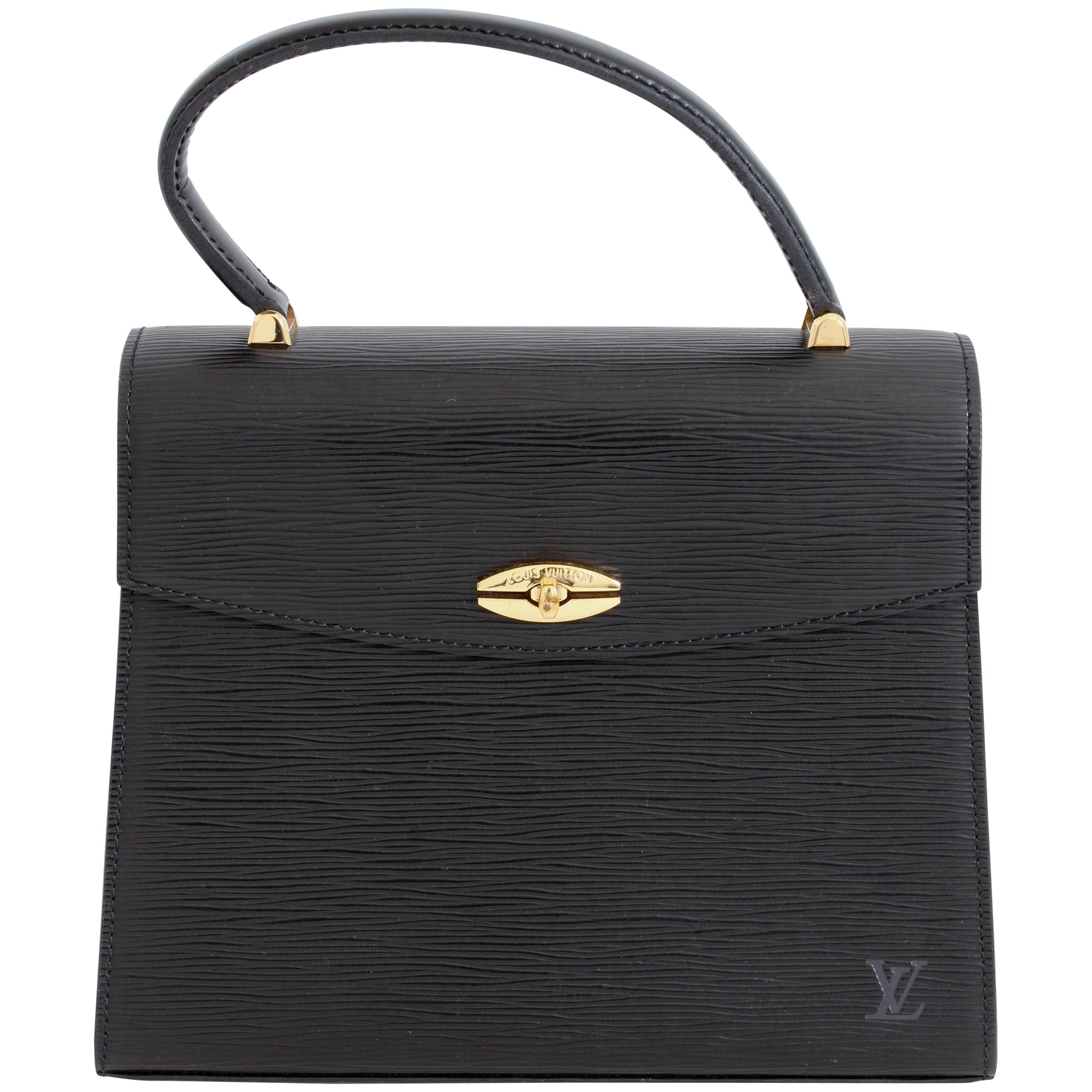 Louis Vuitton Malesherbes Bag Black Epi Leather Top Handle Handbag + Dust Bag