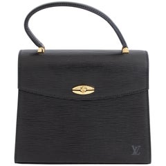 Vintage Louis Vuitton Malesherbes Bag Black Epi Leather Top Handle Handbag + Dust Bag 