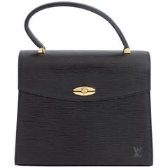 Louis Vuitton Malesherbes Bag Black Epi Leather Top Handle Handbag + Dust Bag