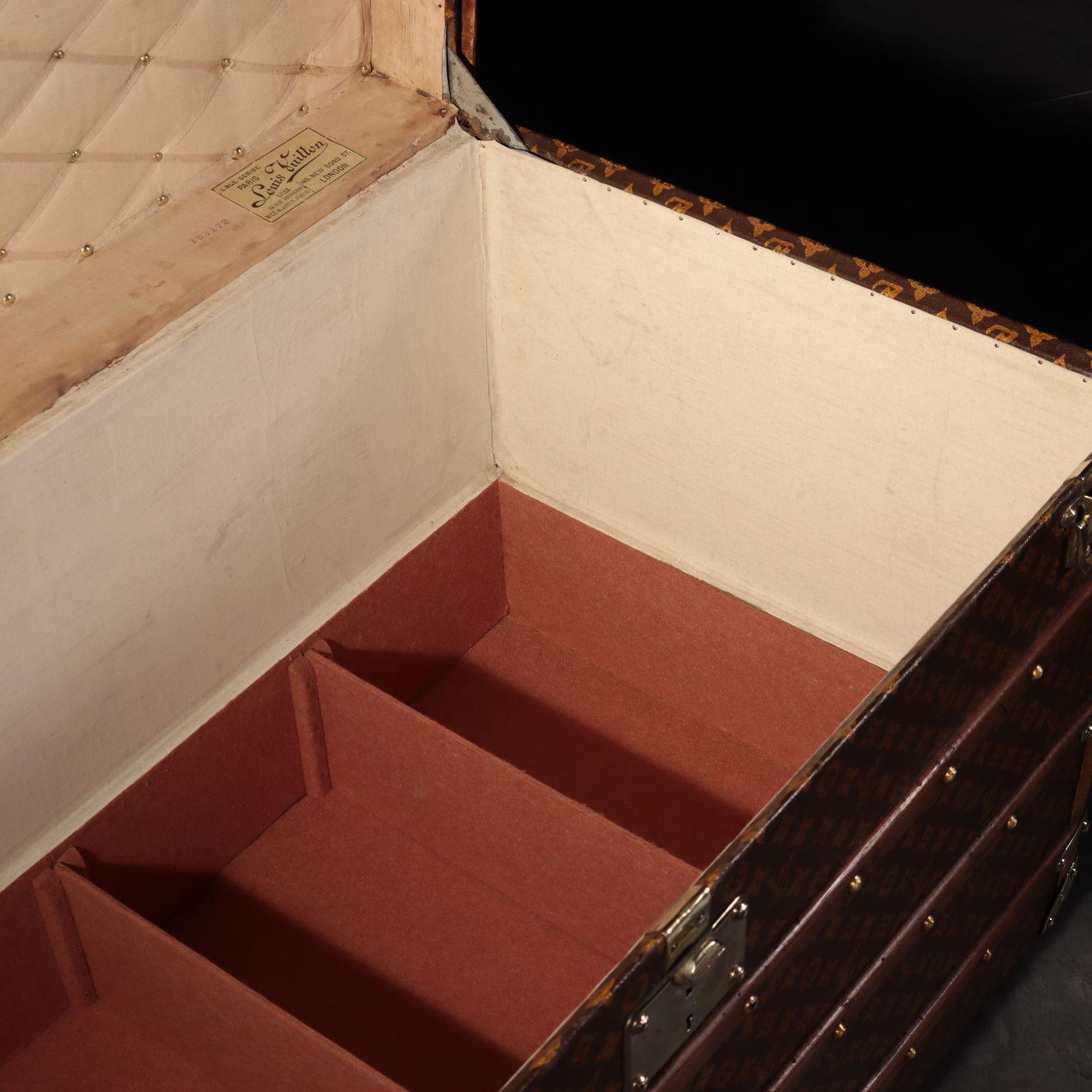 Louis Vuitton Malle Courrier Case Oil Cloth Brass, 1920s 1