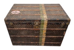 Louis Vuitton "Malle Haute" Tall steamer trunk Damier Canvas Crica 1900