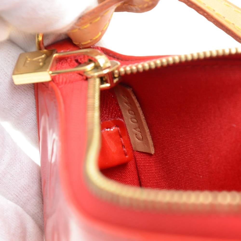 Louis Vuitton Mallory Square Rouge Red Vernis Leather Hand Bag 4