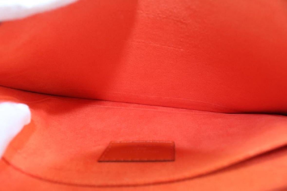 Louis Vuitton pochette Neverfull en cuir orange Manadarin MM/GM Bon état - En vente à Dix hills, NY