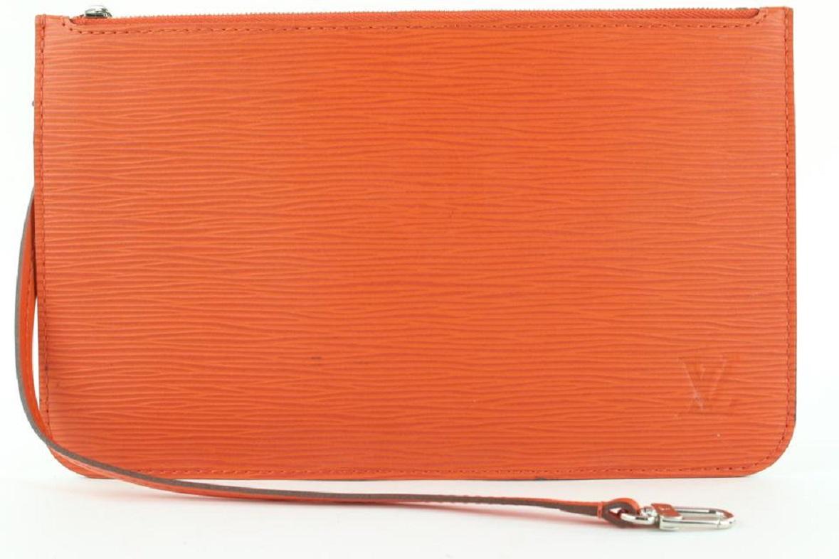 Louis Vuitton pochette Neverfull en cuir orange Manadarin MM/GM en vente 2