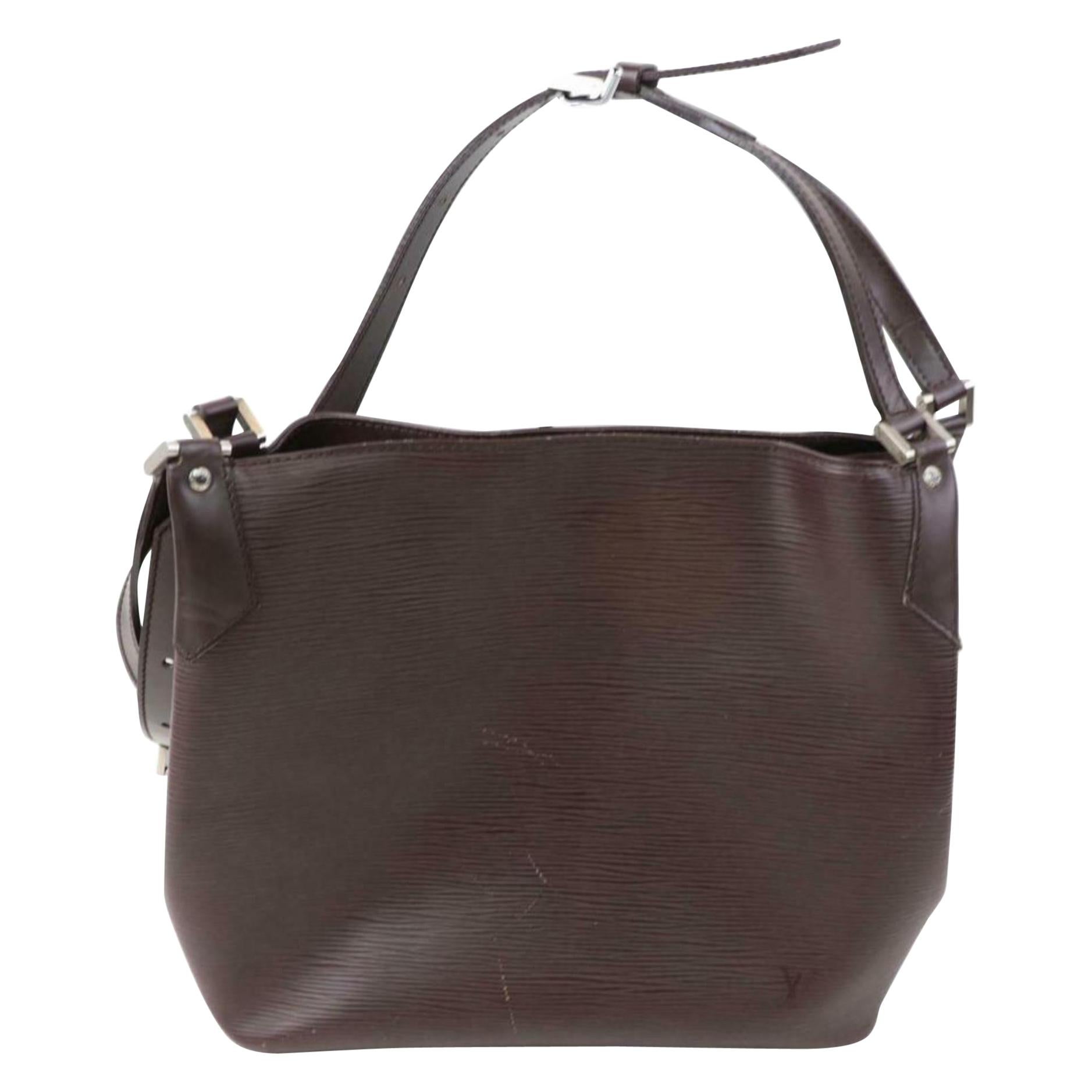 Louis Vuitton Mandara Moka Mm 870580 Brown Epi Leather Shoulder Bag For Sale