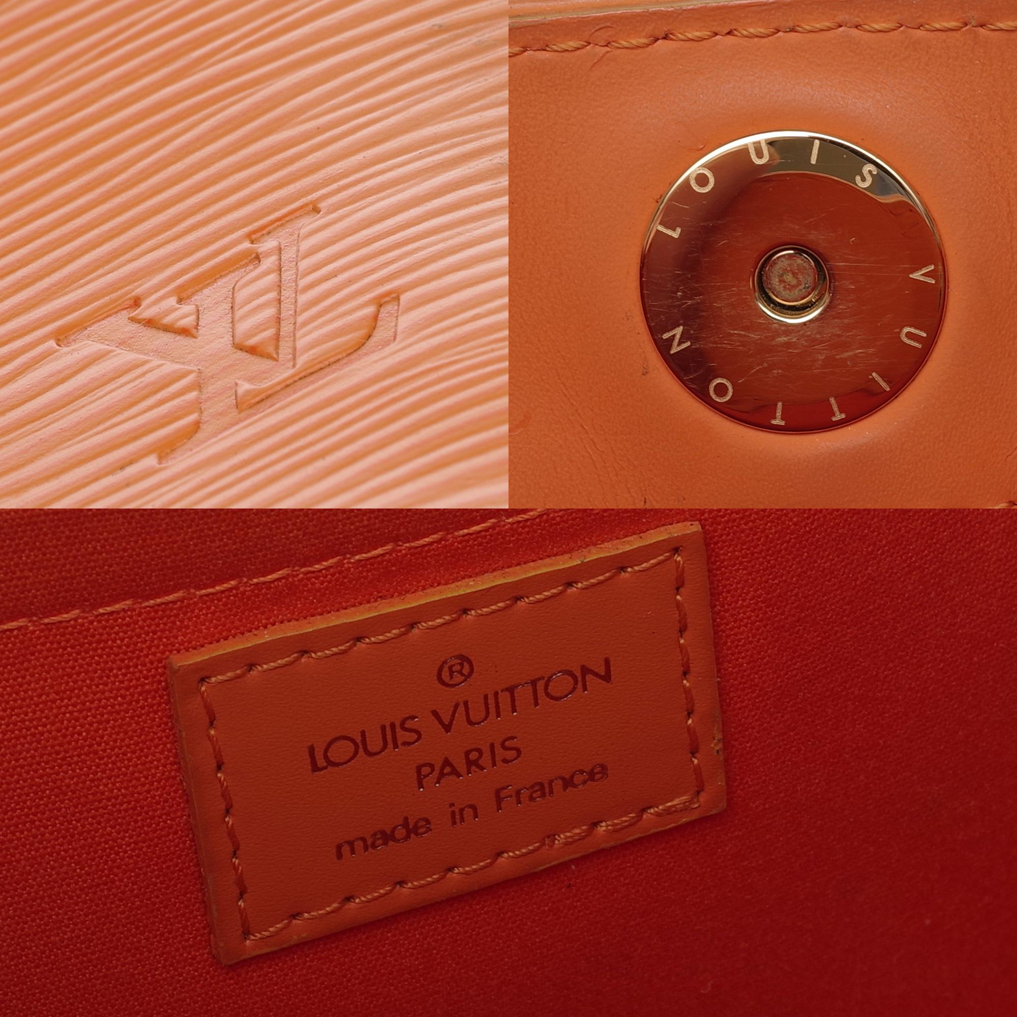 Women's Louis Vuitton Mandara PM hand bag in orange epi leather with gold hardware