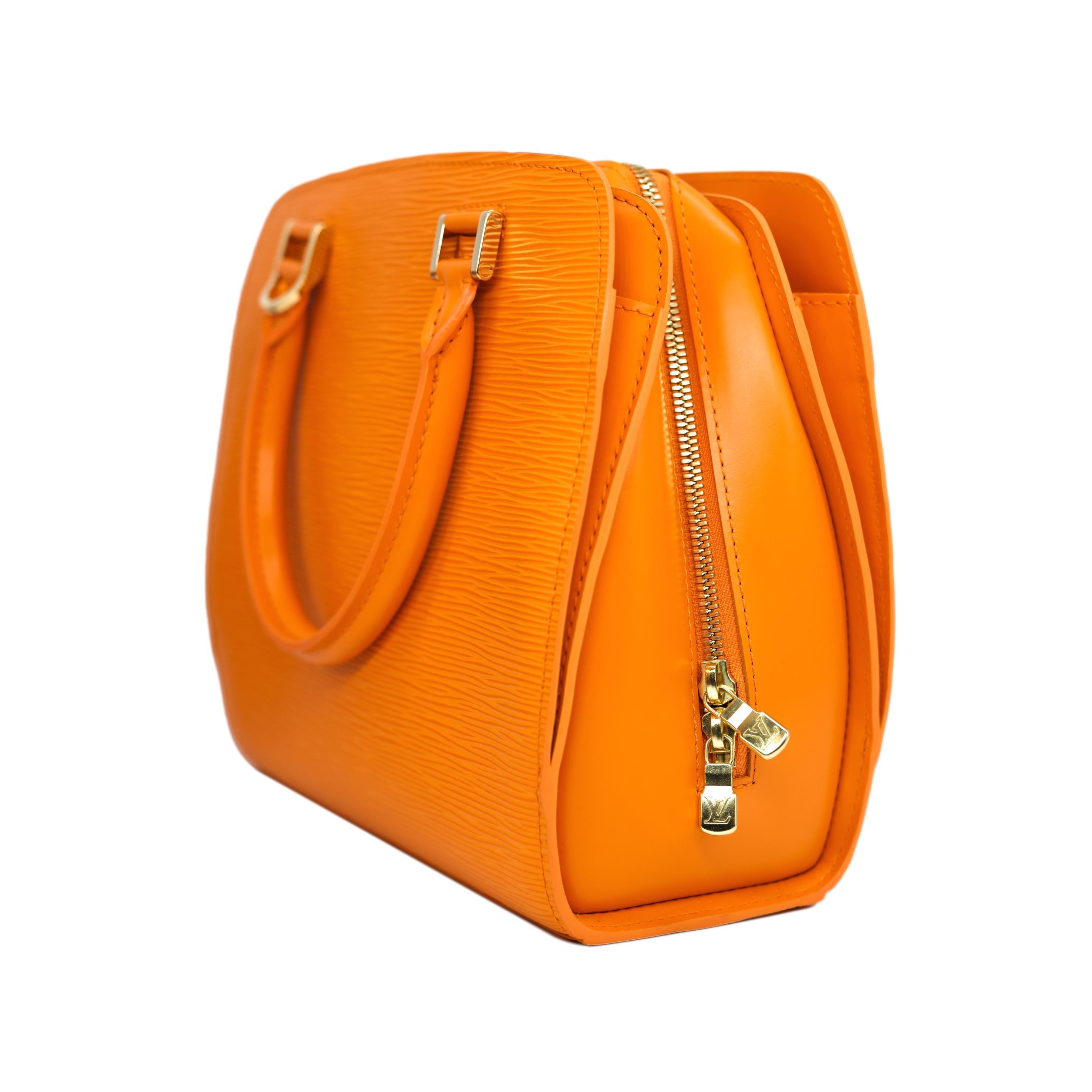 Women's or Men's Louis Vuitton Mandarin EPI Orange Pont Neuf PM Top Handle Handbag, 2003.
