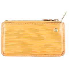 Louis Vuitton Mandarin Orange Epi Key Cles Change Pouch 10lr1113 Leather Clutch