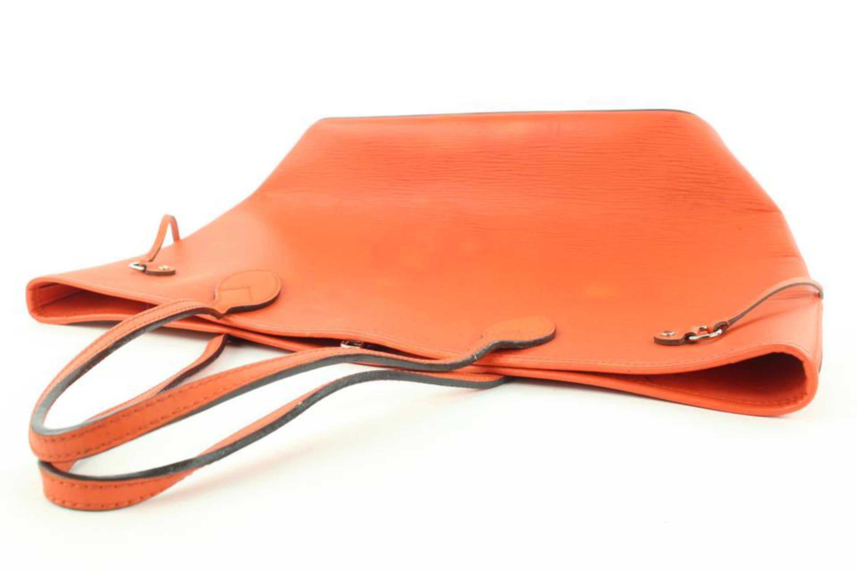 Louis Vuitton Neverfull MM Tote Bag aus Epi-Leder in Mandarin und Orange 855344 im Angebot 4
