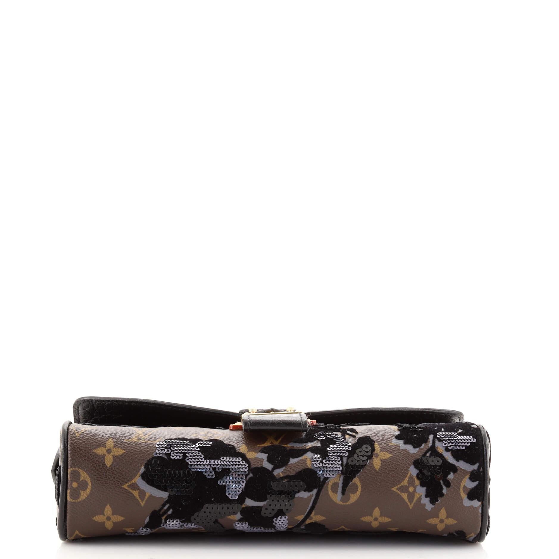 Black Louis Vuitton Manege Clutch Fleur De Jais Monogram Canvas