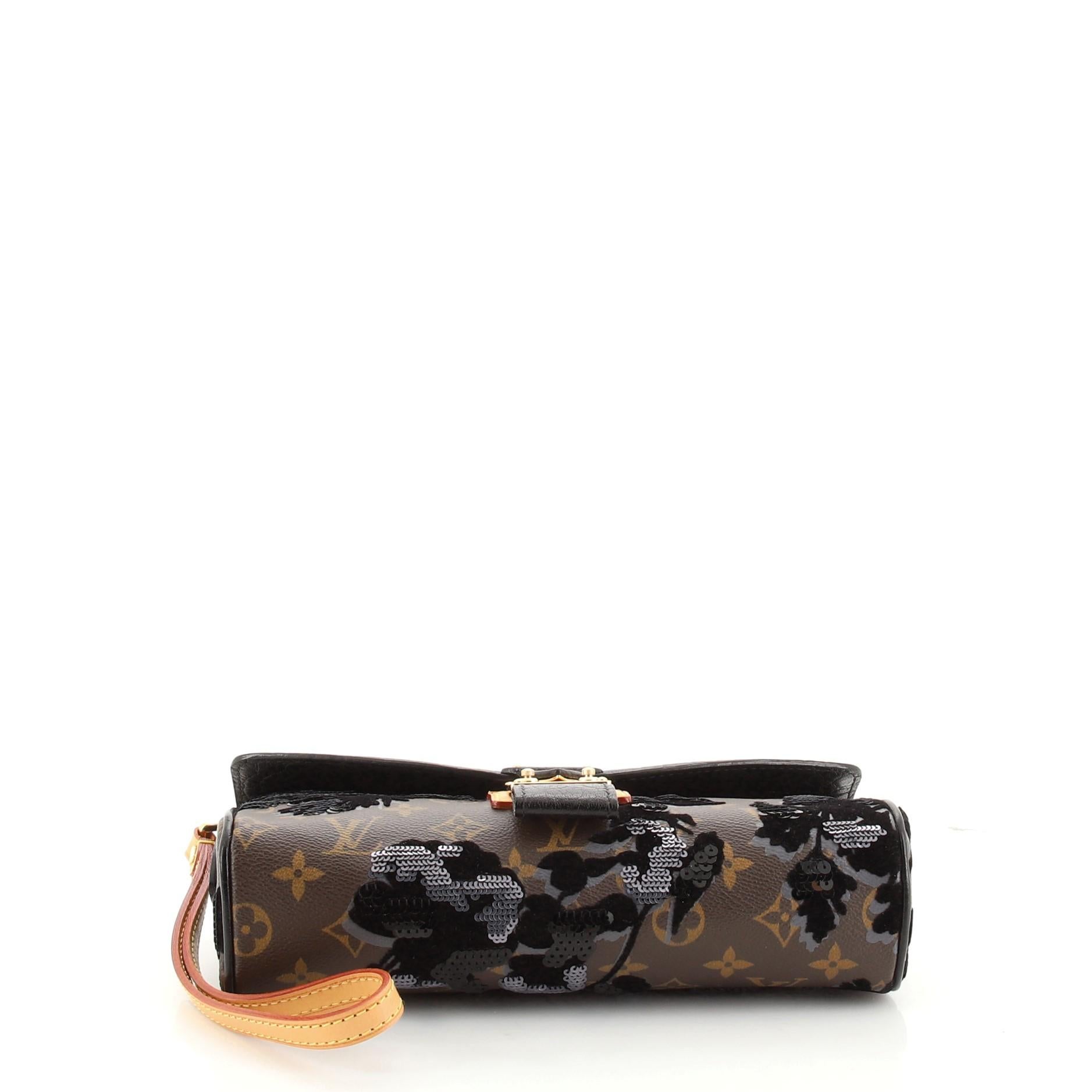 Black Louis Vuitton Manege Clutch Fleur De Jais Monogram Canvas