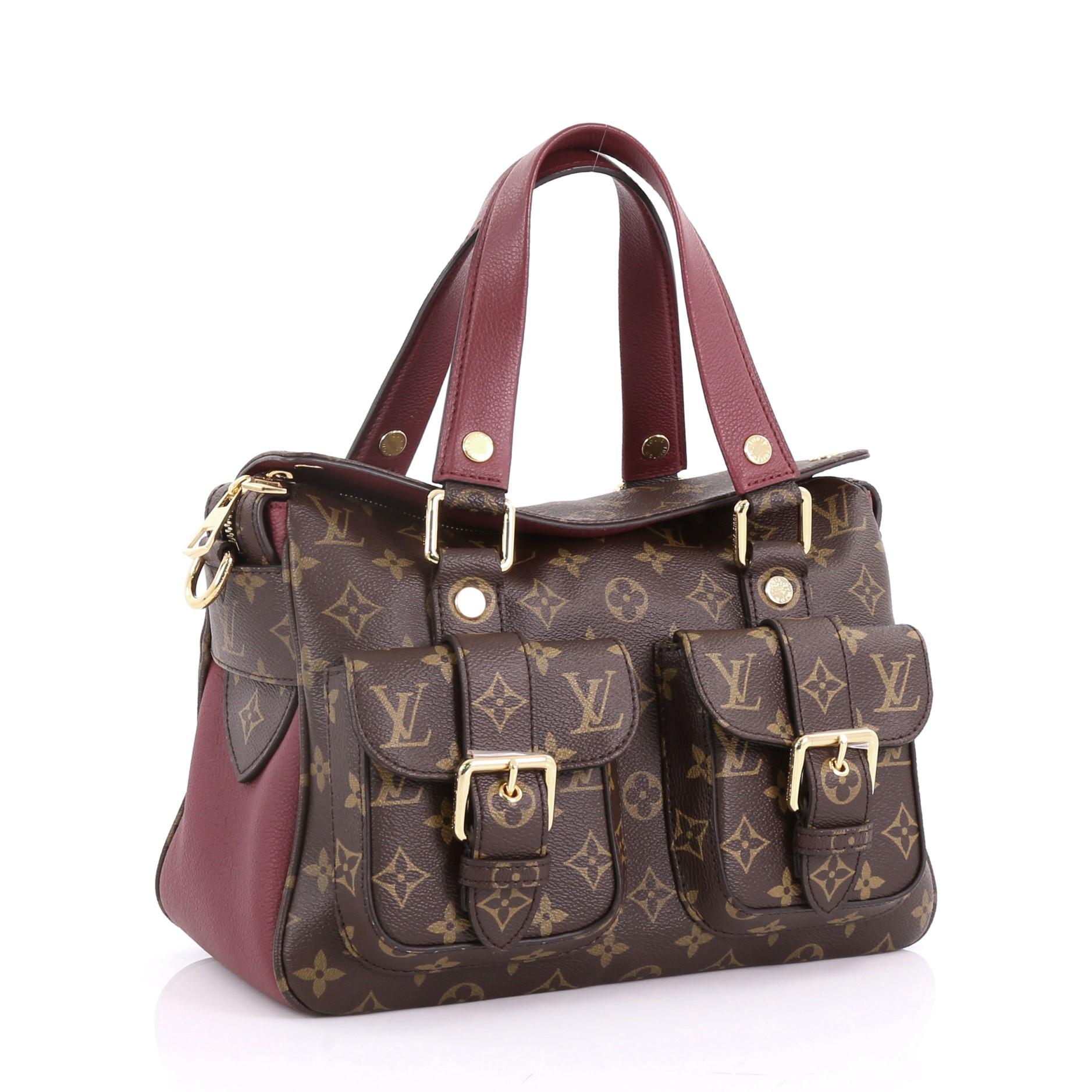 Black Louis Vuitton Manhattan NM Handbag Monogram Canvas with Leather