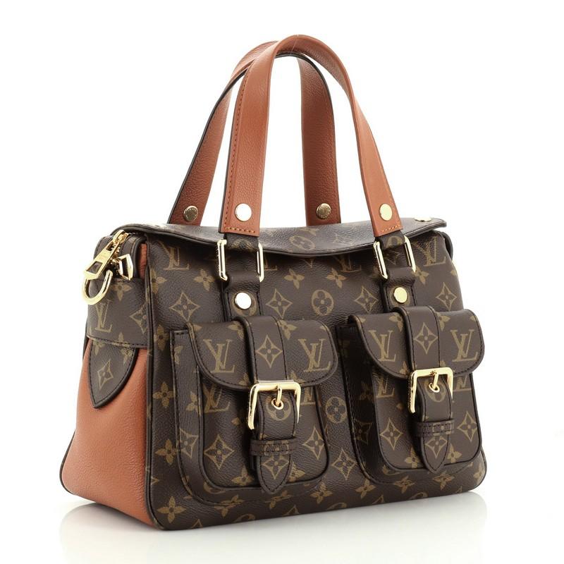 Black Louis Vuitton Manhattan NM Handbag Monogram Canvas with Leather