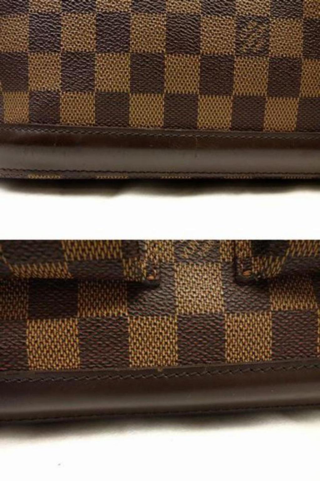 Louis Vuitton Manosque Damier Ebene Gm 223979 Brown Coated Canvas Tote For Sale 6