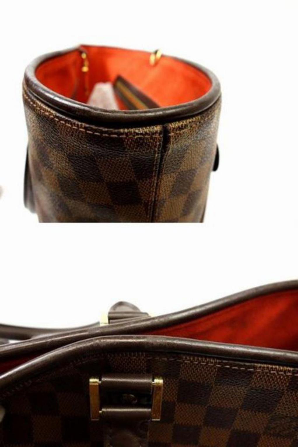Louis Vuitton Manosque Damier Ebene Gm 223979 Brown Coated Canvas Tote For Sale 3