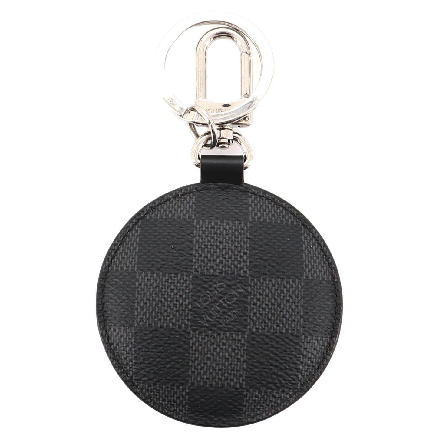 Louis Vuitton Map Padded Keychain Damier Graphite and Printed Leather Print 