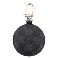 Louis Vuitton Map Padded Keychain Damier Graphite and Printed Leather Print 
