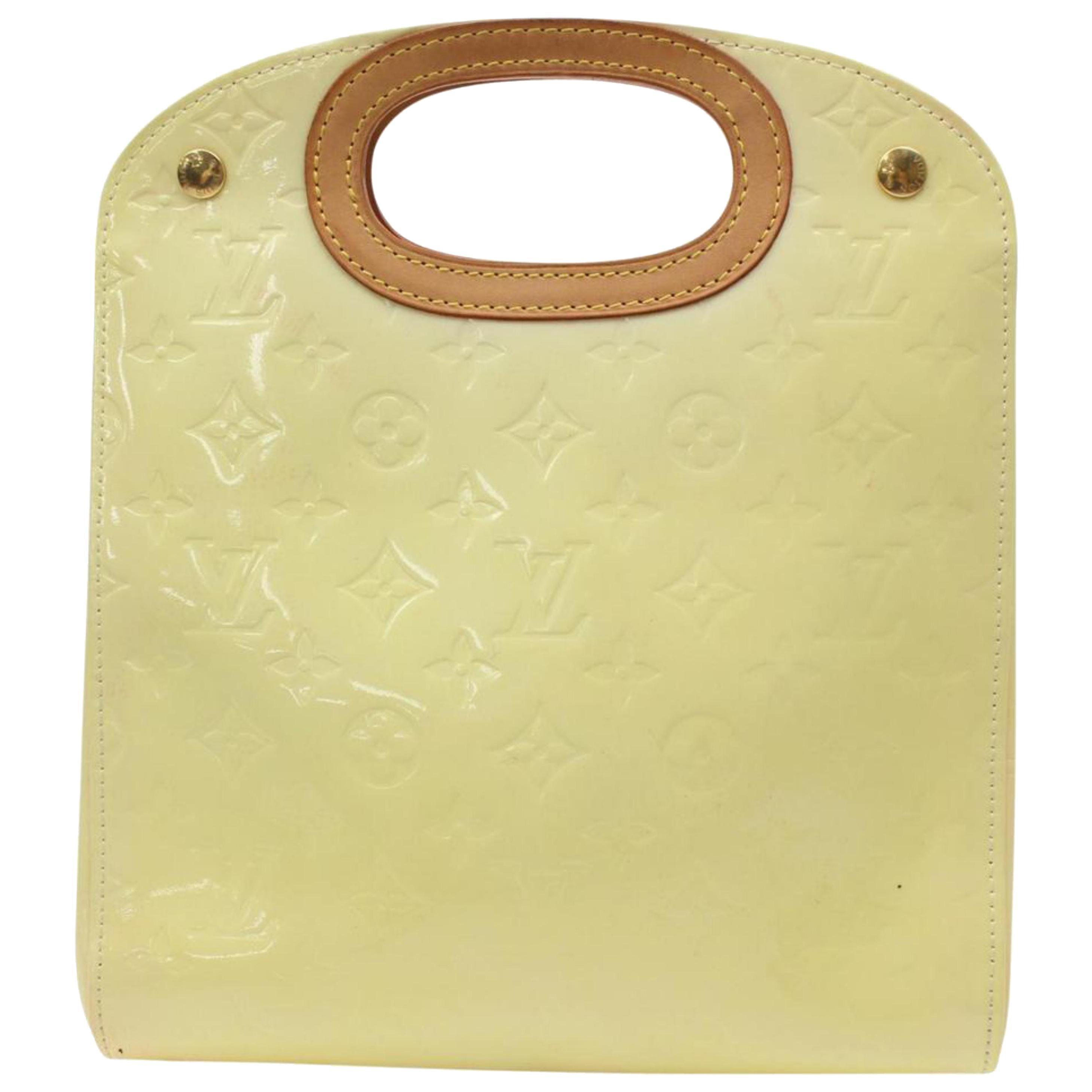 Louis Vuitton Maple Drive Monogram Vernis Perle 867845 Ivory Patent Leather Satc For Sale