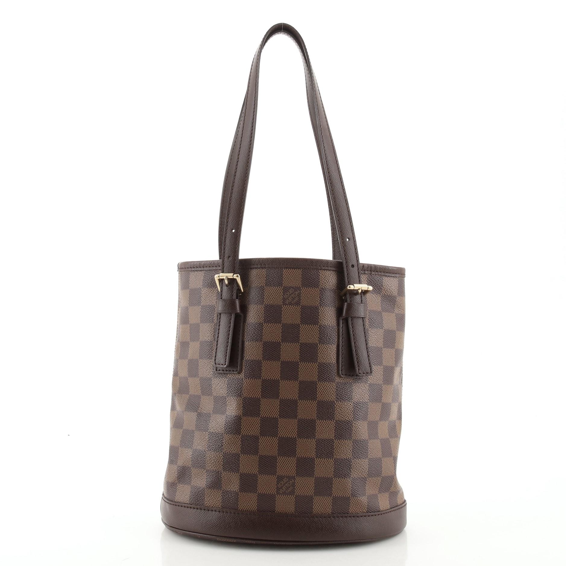 Gray Louis Vuitton Marais Bucket Bag Damier