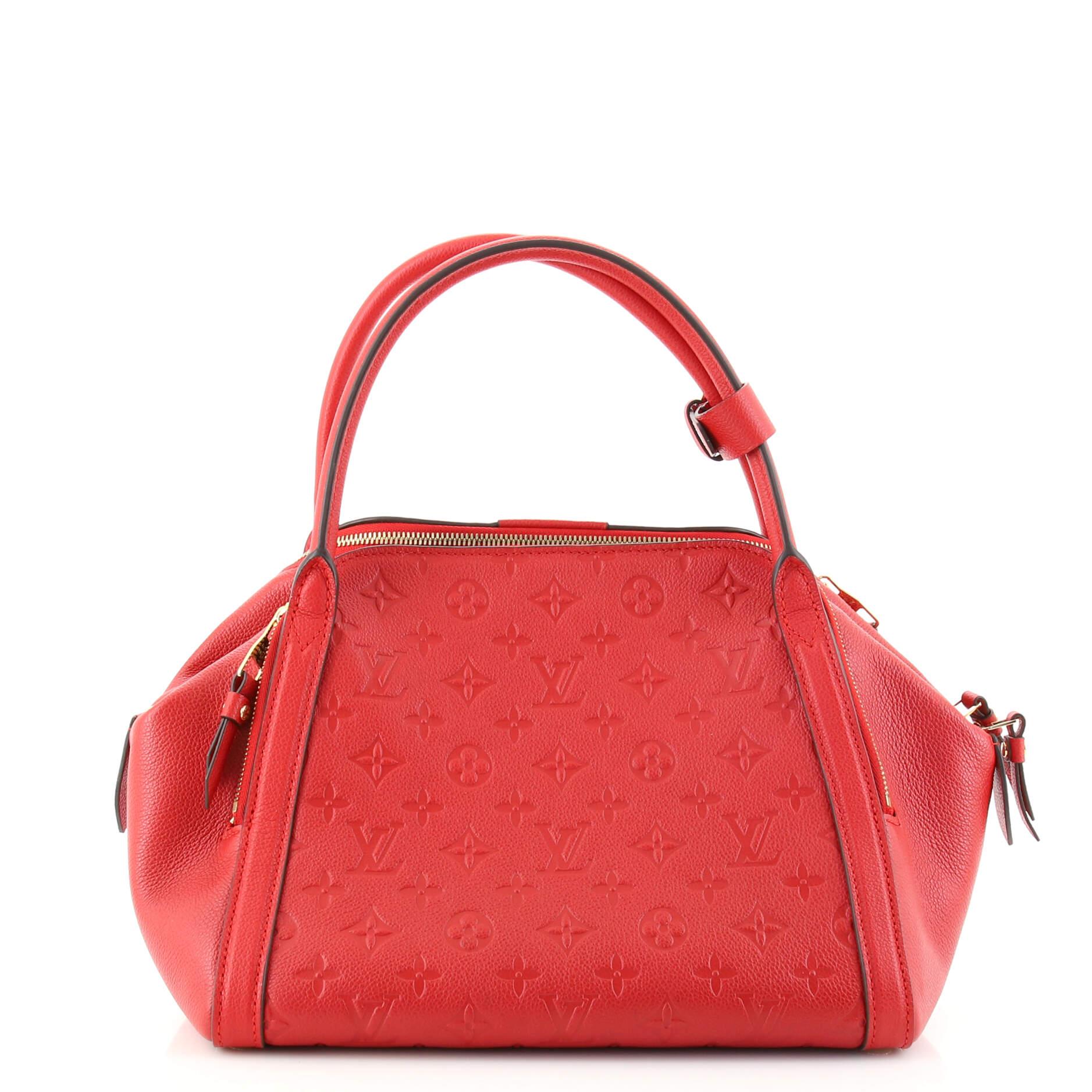 Red Louis Vuitton Marais Handbag Monogram Empreinte Leather MM