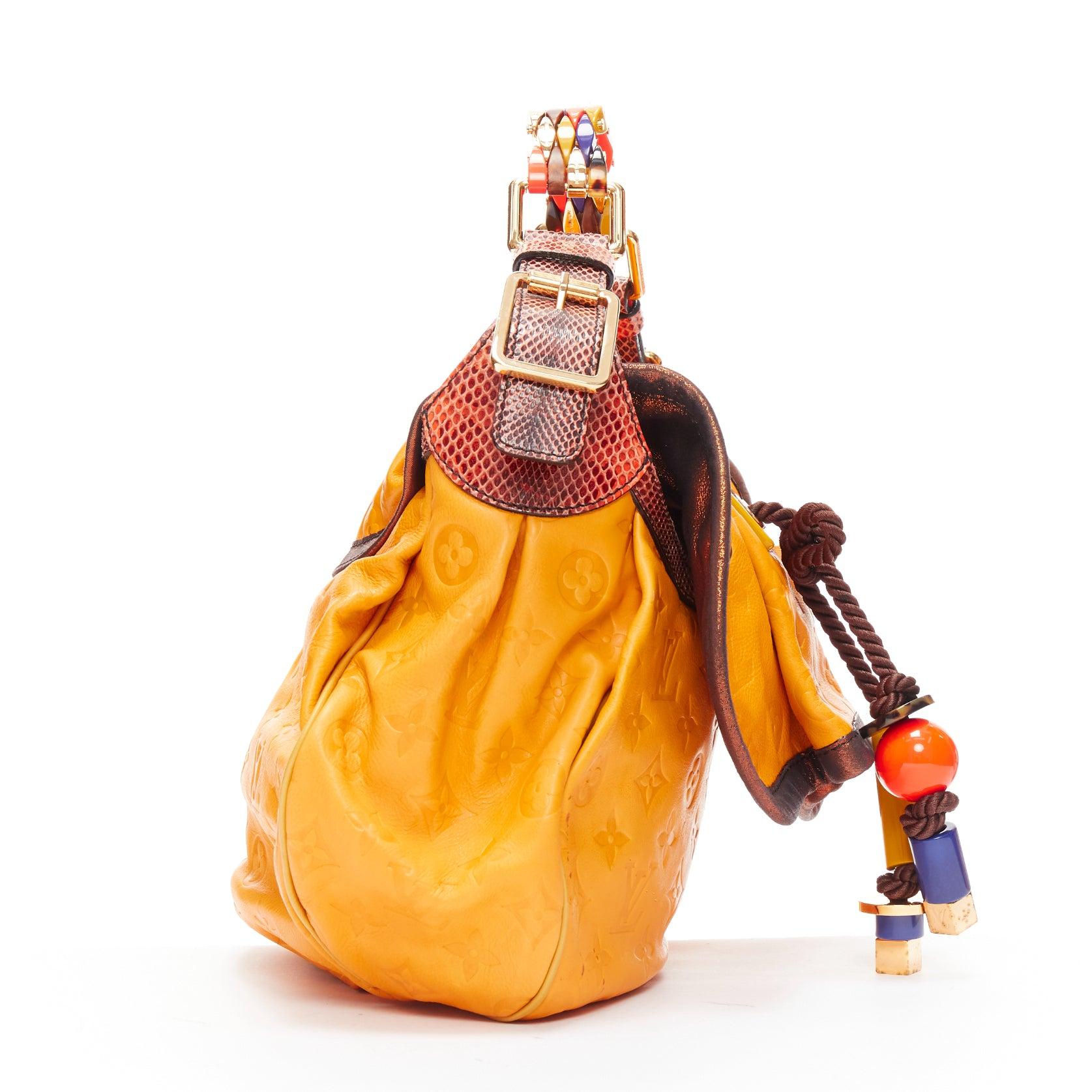 Women's LOUIS VUITTON Marc Jacobs Kalahari PM monogram yellow leather top handle bag For Sale