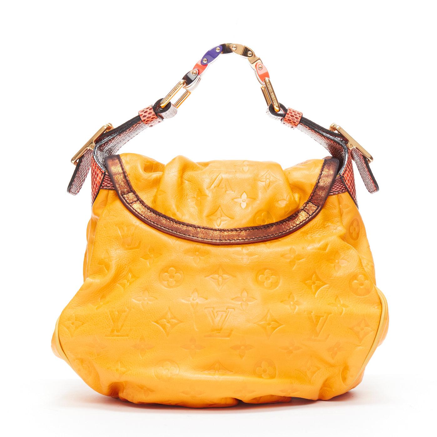 LOUIS VUITTON Marc Jacobs Kalahari PM sac à main en cuir jaune avec monogramme en vente 1