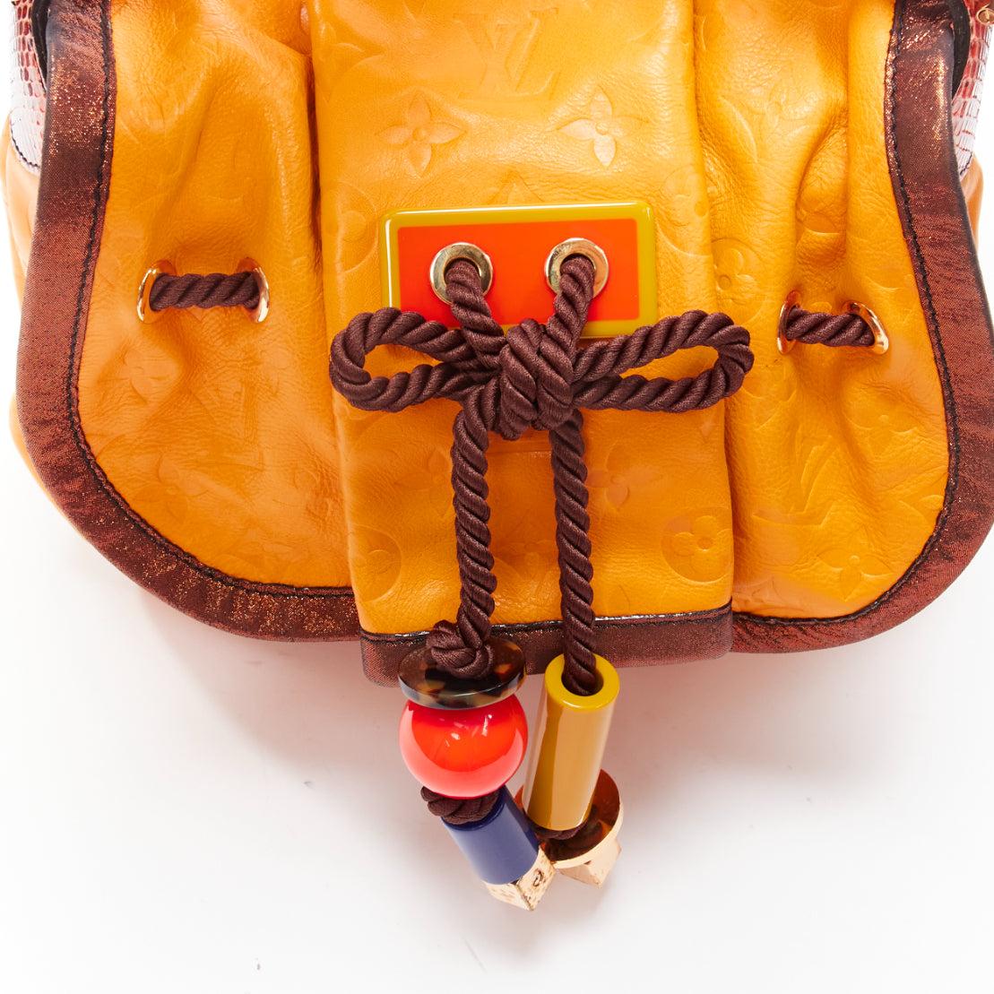 LOUIS VUITTON Marc Jacobs Kalahari PM sac à main en cuir jaune avec monogramme en vente 4