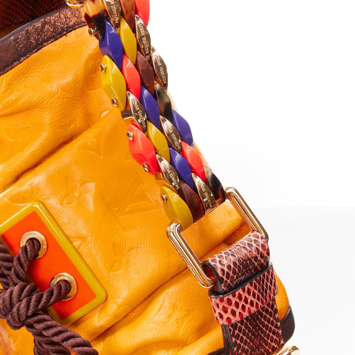 LOUIS VUITTON Marc Jacobs Kalahari PM monogram yellow leather top handle bag For Sale 5