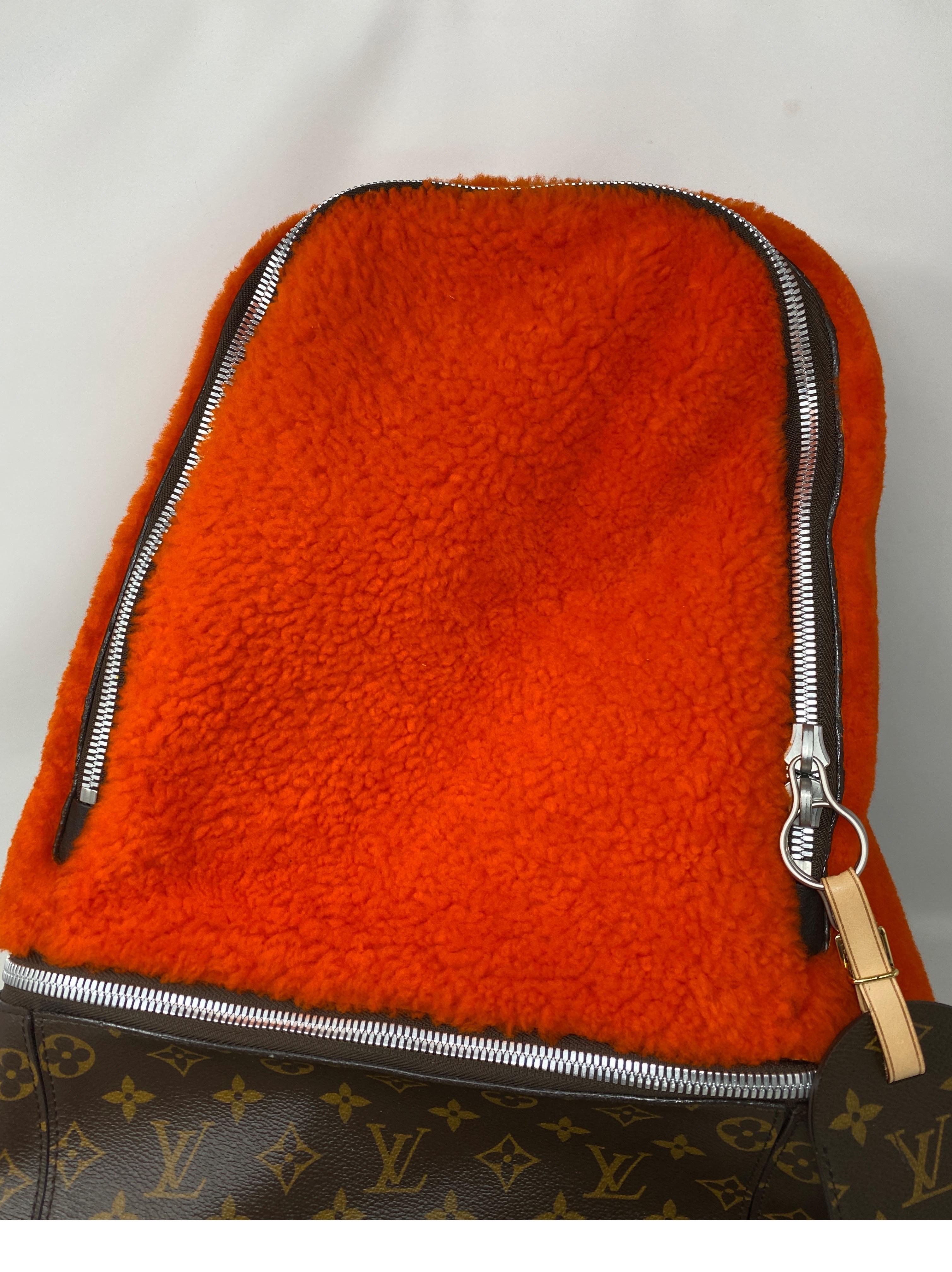Louis Vuitton Marc Newsom Orange Shearling Backpack 3