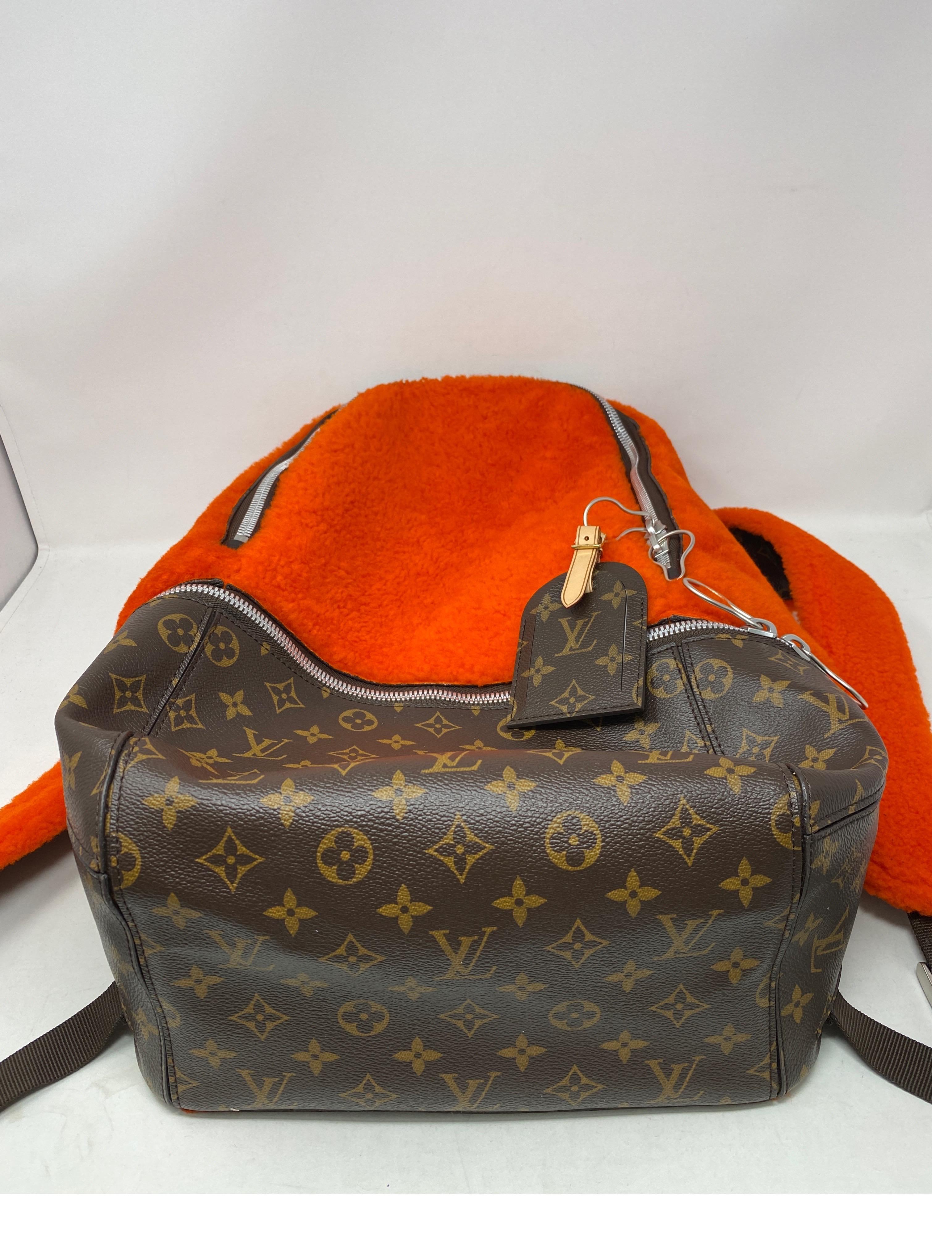 Louis Vuitton Marc Newsom Orange Shearling Backpack 6
