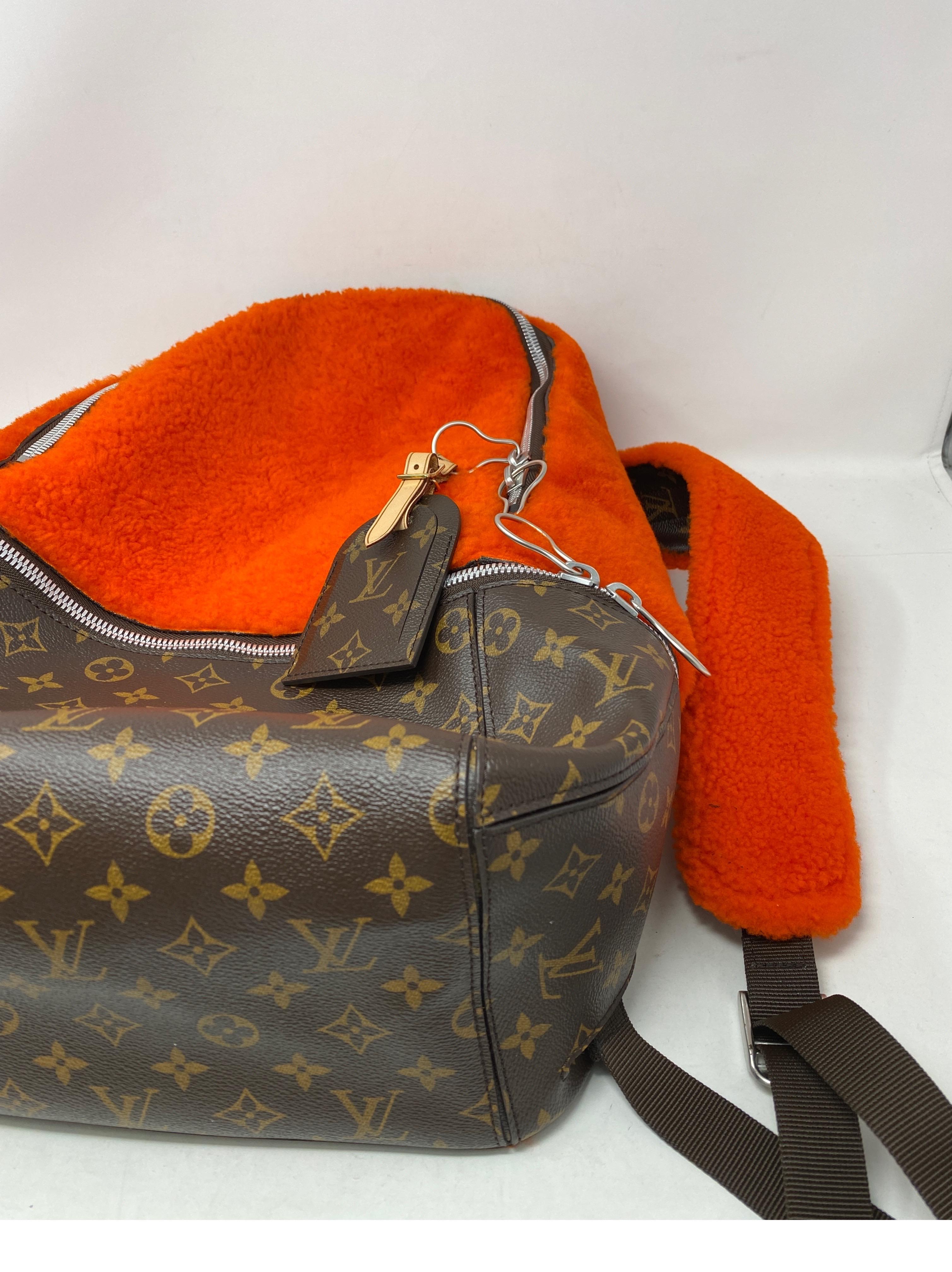 Louis Vuitton Marc Newsom Orange Shearling Backpack 7