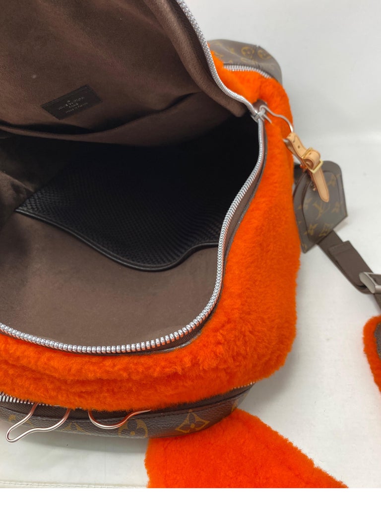 Louis Vuitton Marc Newsom Orange Shearling Backpack at 1stDibs