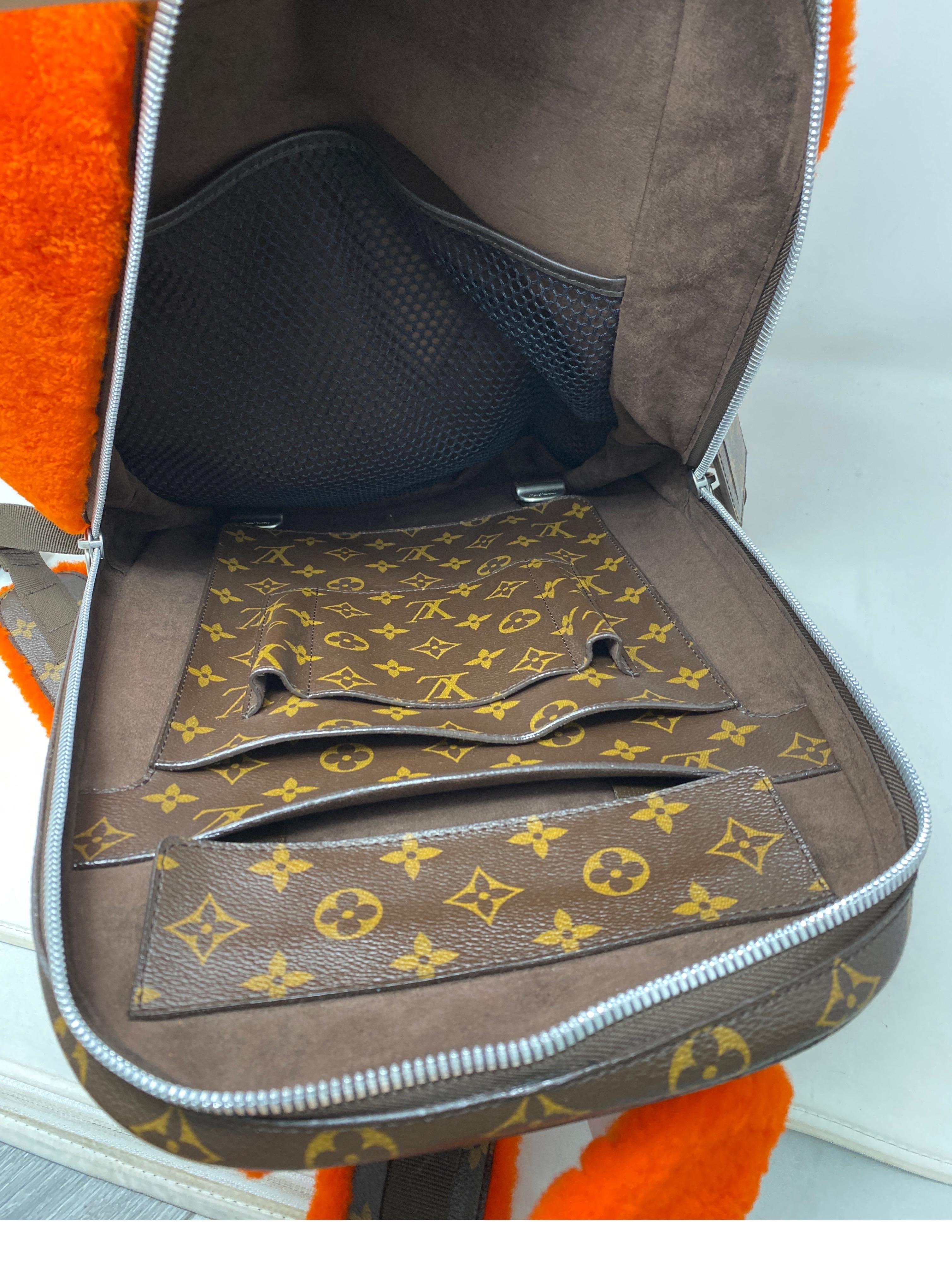 Louis Vuitton Marc Newsom Orange Shearling Backpack 11