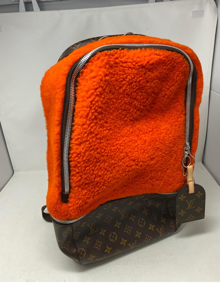 Louis Vuitton Marc Newsom Orange Shearling Backpack
