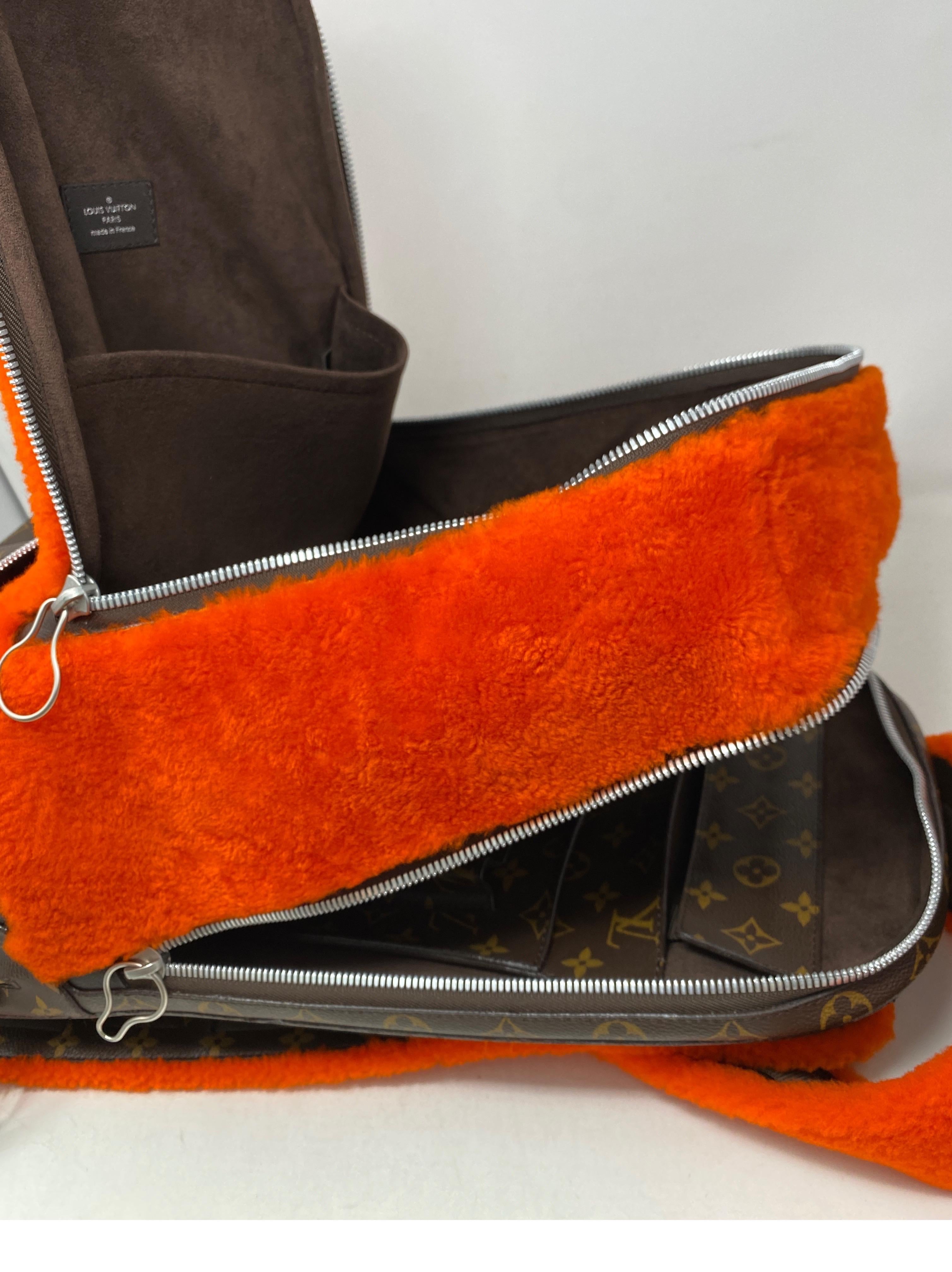 Louis Vuitton Marc Newsom Orange Shearling Backpack 12