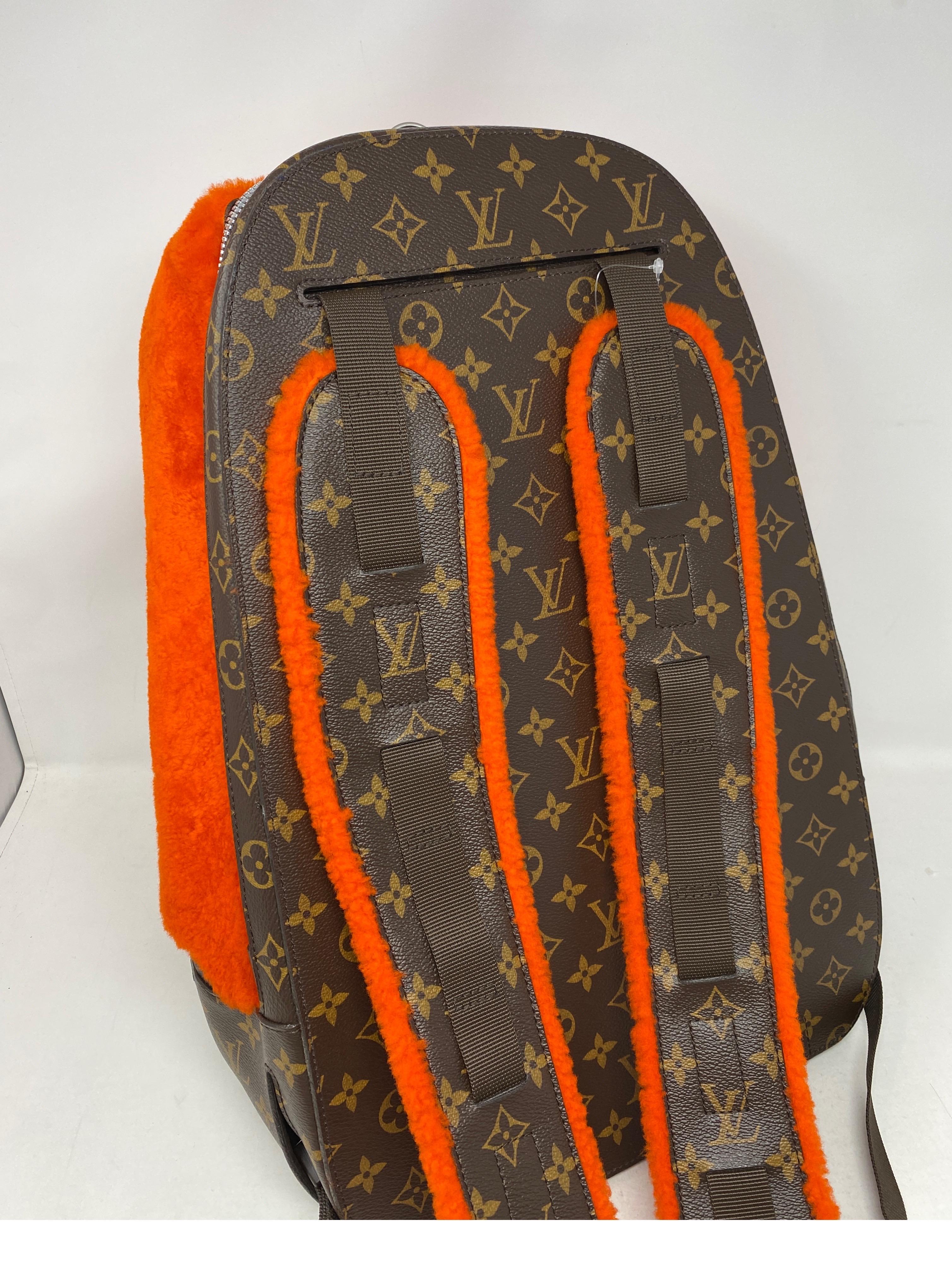 Louis Vuitton Marc Newsom Orange Shearling Backpack 1