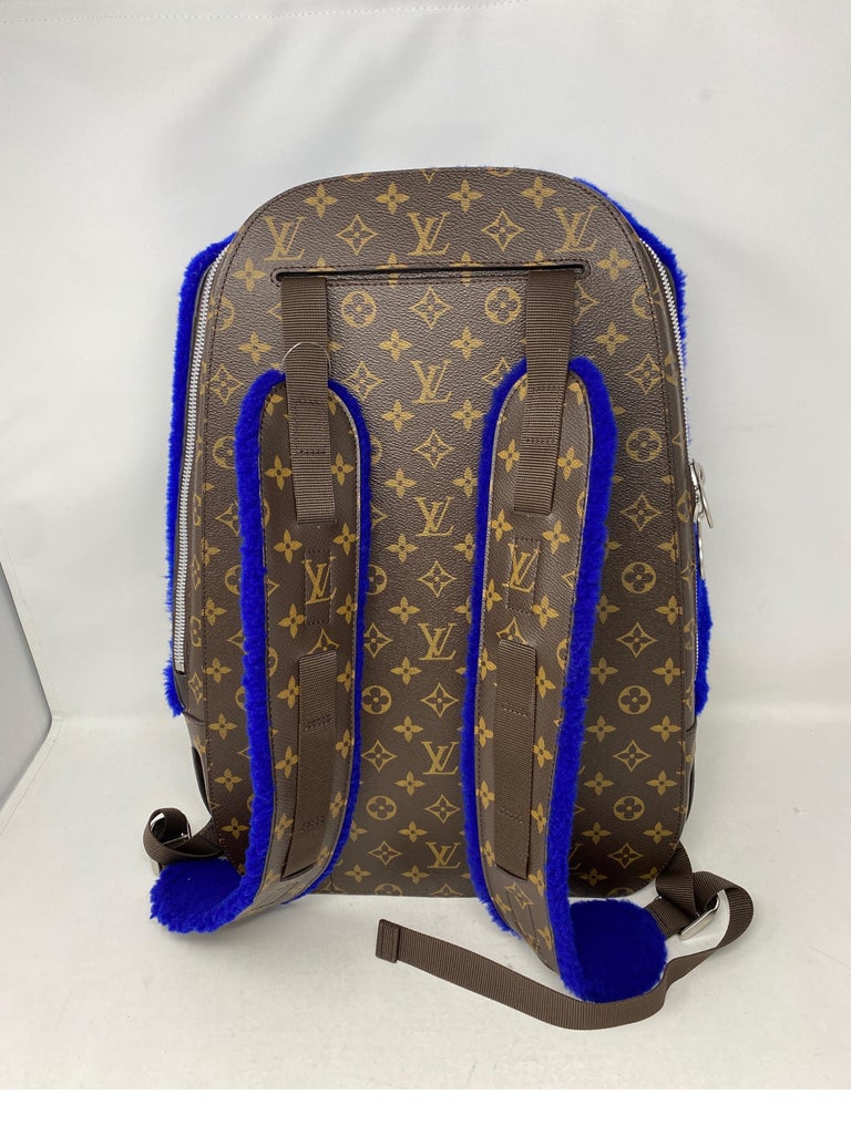 Louis Vuitton Marc Newson Backpack Shearling and Monogram Canvas Blue  7423282