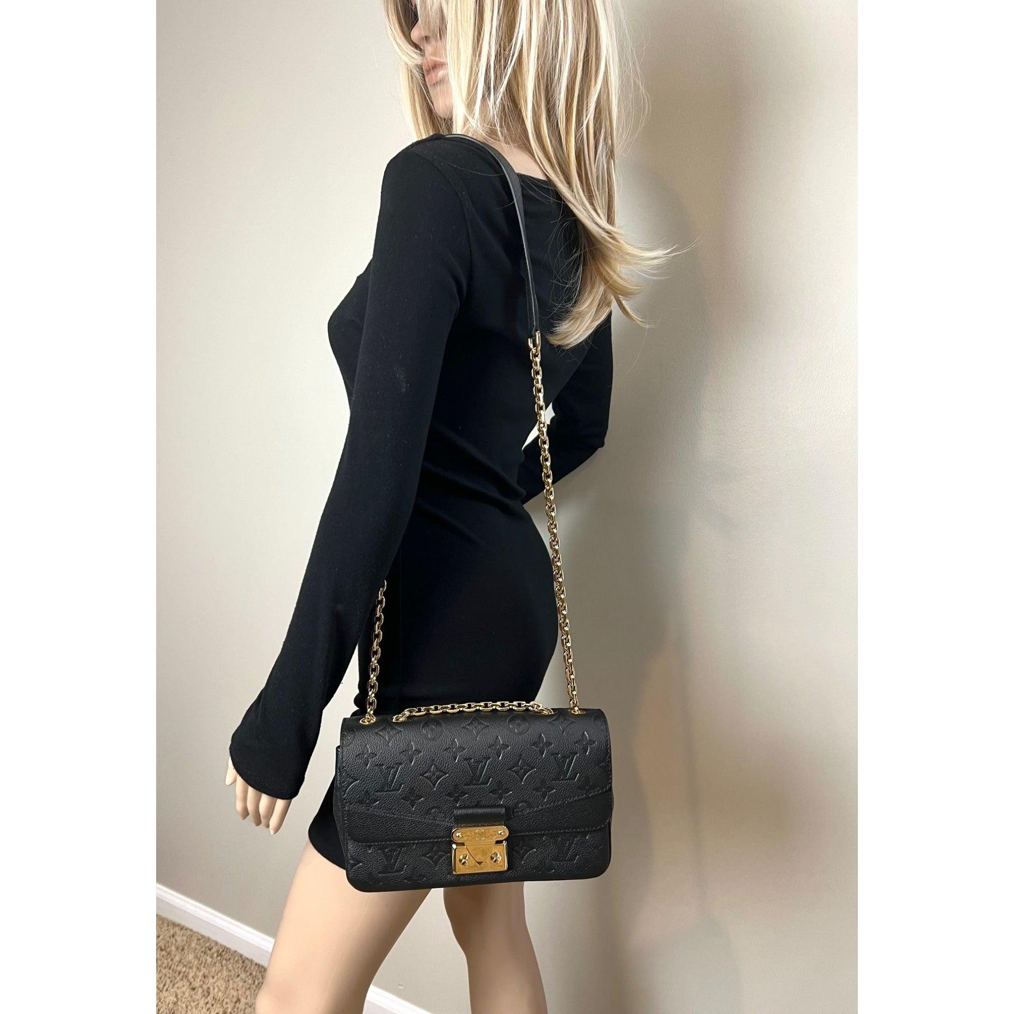 Louis Vuitton Marceau NM Black Empriente Leather Shoulder Bag For Sale 2