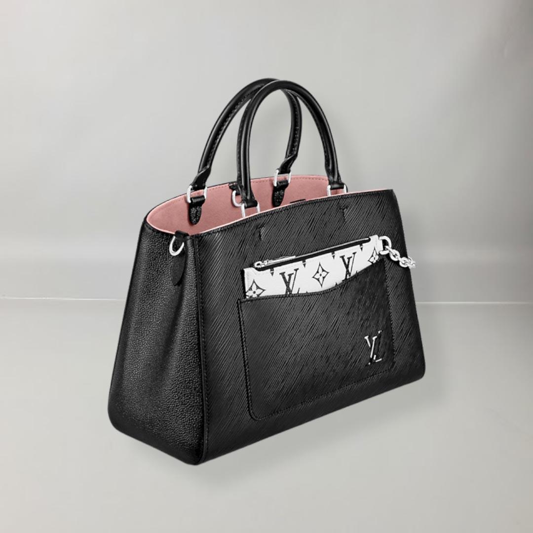 Louis Vuitton Marelle MM Tote Bag Black Epi grained cowhide leather For