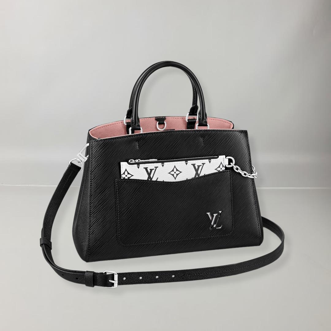 Louis Vuitton Marelle MM Tote Bag Black Epi grained cowhide leather For