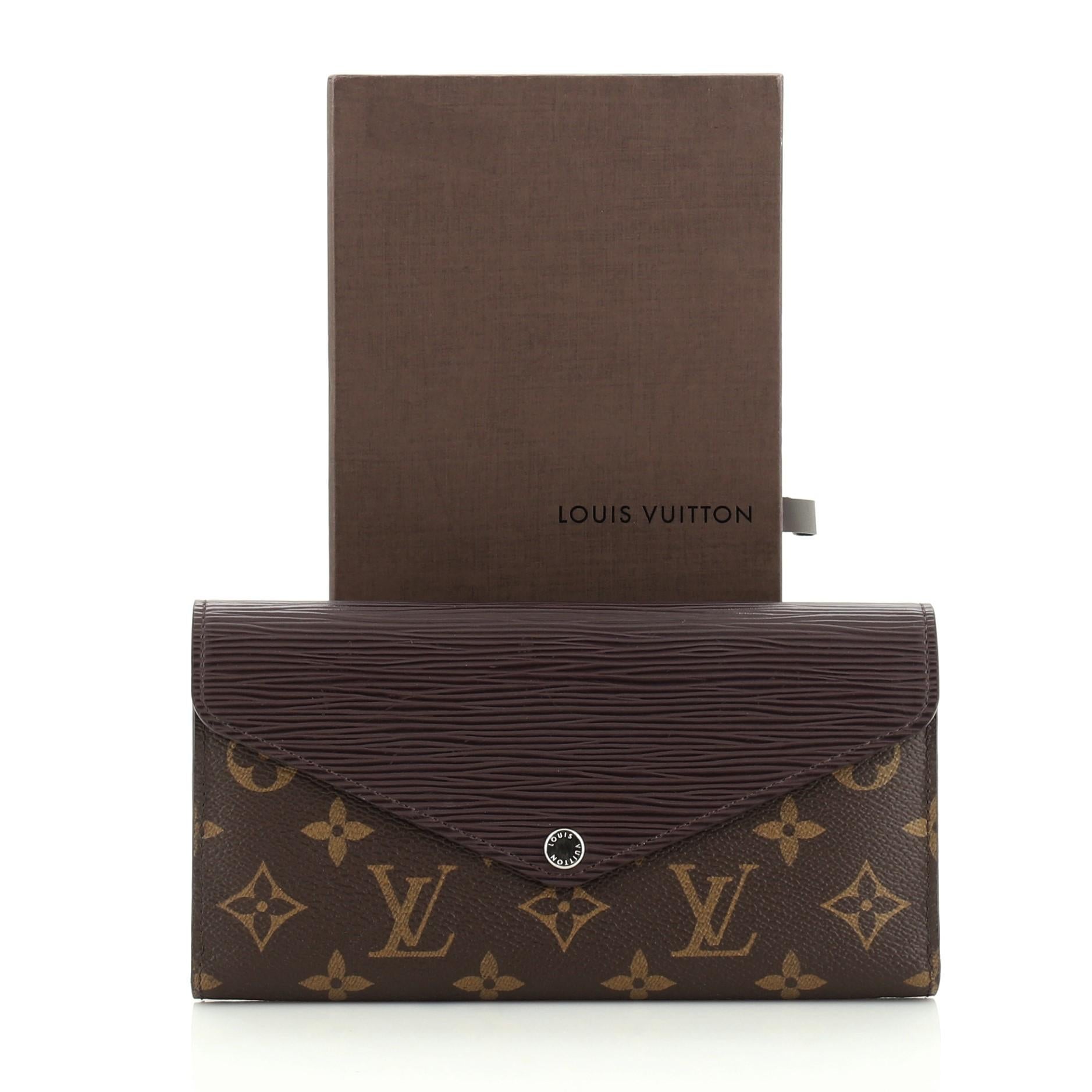 Black Louis Vuitton Marie-Lou Wallet Monogram Canvas and Epi Leather Long