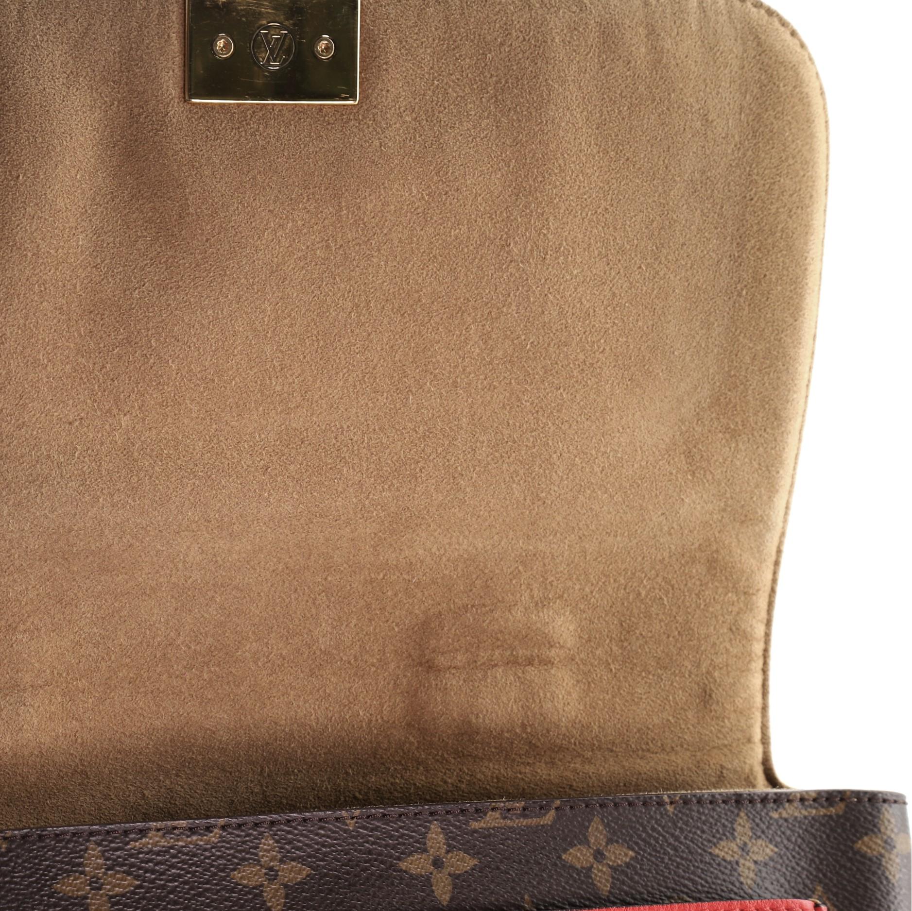 Louis Vuitton Marignan Handbag Monogram Canvas with Leather Brown, Red 1
